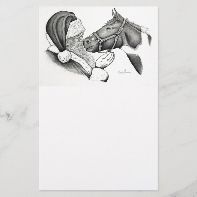 Père Noël de Noël et Cheval de Peinture (Devant)