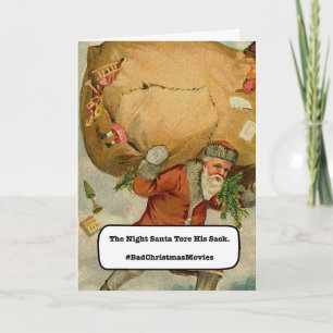 Père Noël De Nuit A Déchiré Sa Carte De Noël De Sa