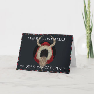 Père Noël déplaisant ou carte de Noël de Krampus