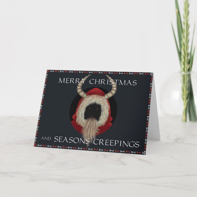 Père Noël déplaisant ou carte de Noël de Krampus (Devant)