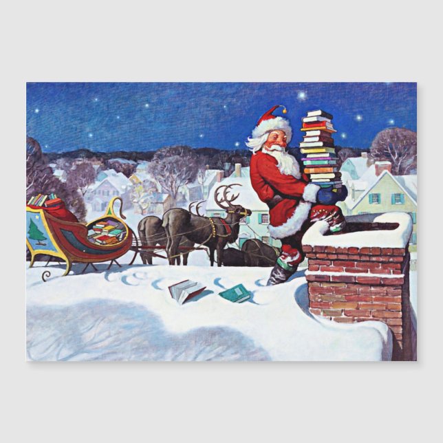 Père Noël descendant la cheminée avec une cargaiso (Devant)