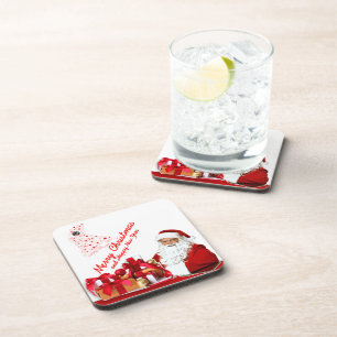 Père Noël dessous de verre en plastique avec dossi