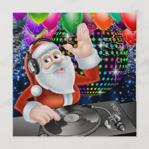Père Noël DJ Disco Noël / Nouvel An Invitation
