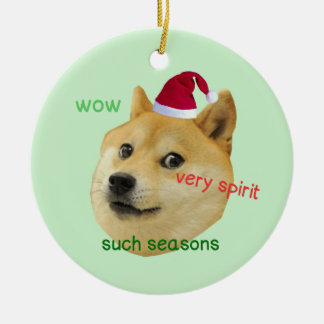 Père Noël Doge Doge Mème Drôle - Ornement Cercle