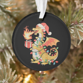 Père Noël Dragon Chapeau Lumières de Noël Cadeau B