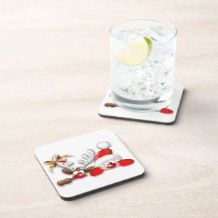 Père Noël drôle et dessous de verre de bande