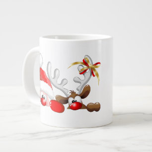 Père Noël drôle et tasse de bande dessinée de