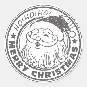 Père Noël drôle Noël Autocollant Vintage