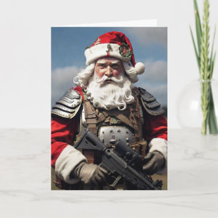 Père Noël du deuxième amendement Carte de Noël Cha