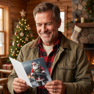 Père Noël du deuxième amendement Carte de Noël Pat