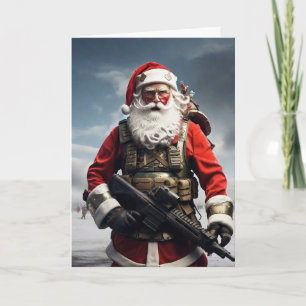 Père Noël du deuxième amendement Carte de Noël Pat