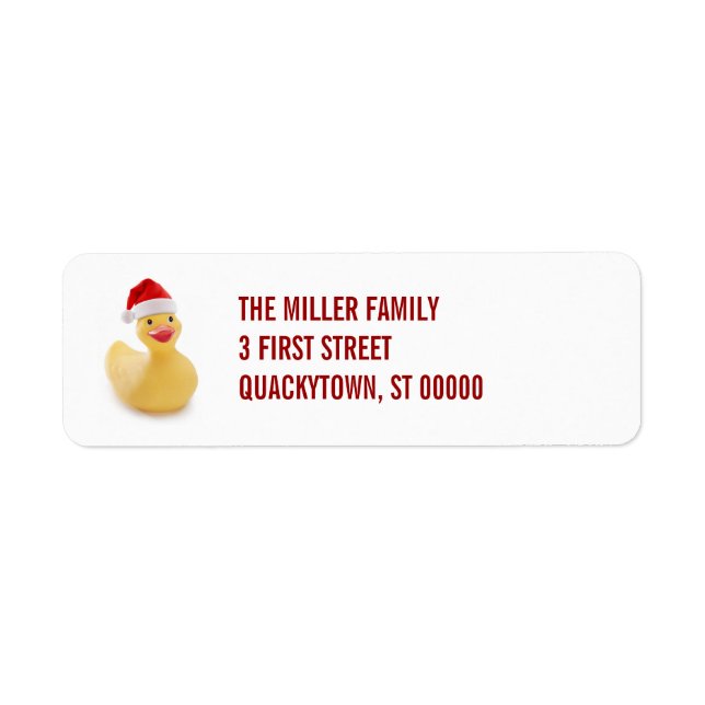 Père Noël Ducky Kitsch Étiquette (Devant)