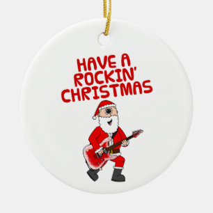 Père Noël Electric Guitariste Ornement de Noël