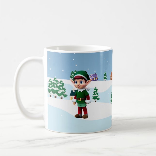Père Noël Elf Christmas Mug (Gauche)