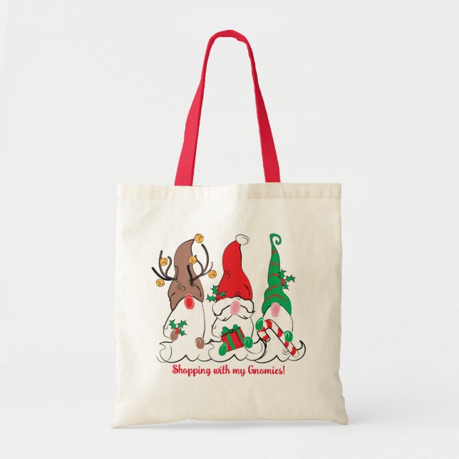 Père Noël Elf Reindeer Gnome Sac fourre-tout de No (Devant)