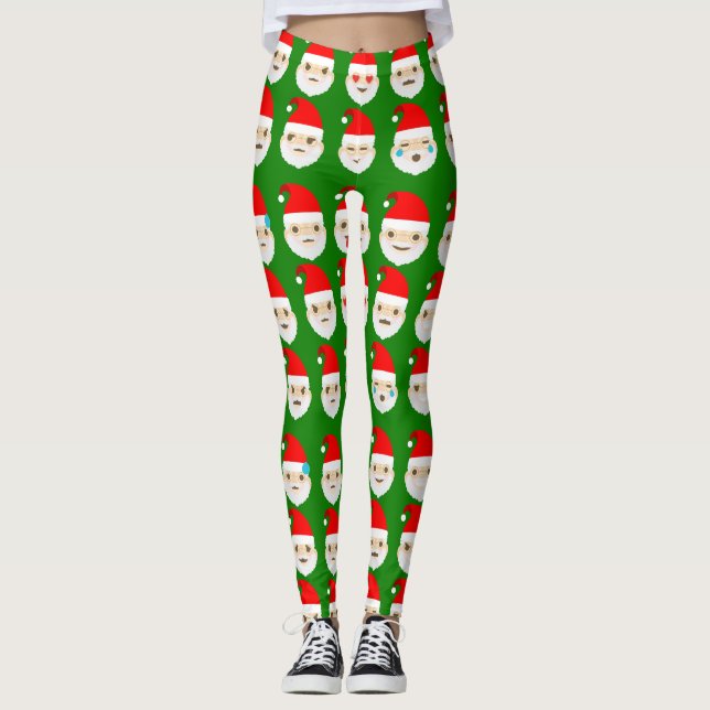 père Noël émoticônes leggings (Devant)