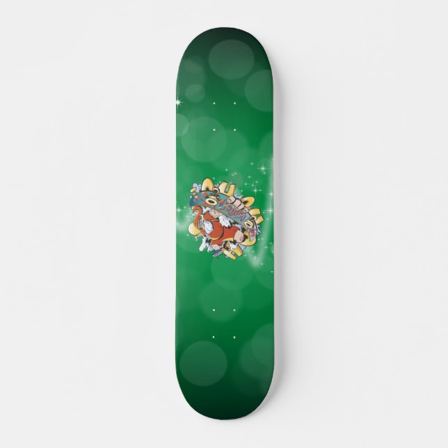 Père Noël en skateboard (Devant)