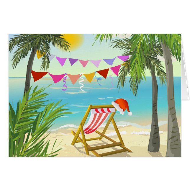 Père Noël en vacances - Plage Noël 4 x 5 (Devant Horizontal)