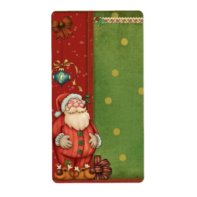 Père Noël et Bauble étiquette (Devant)