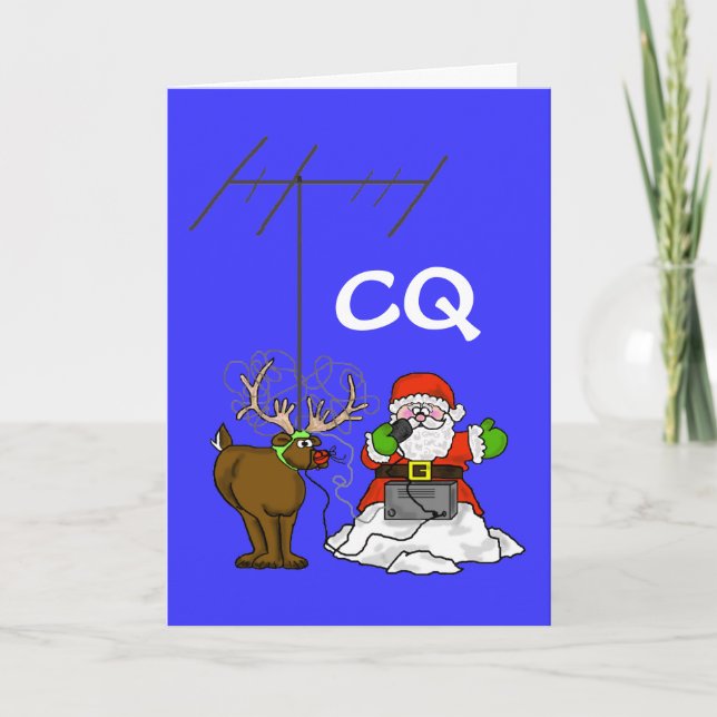Père Noël et carte de Noël de Rudolph - (Devant)