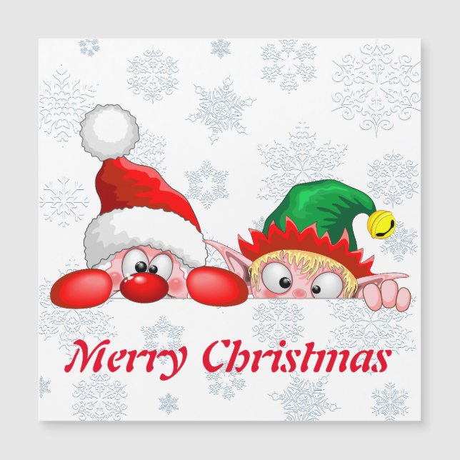 Père Noël et Elfe Mignons et drôles Personnages qu (Devant)