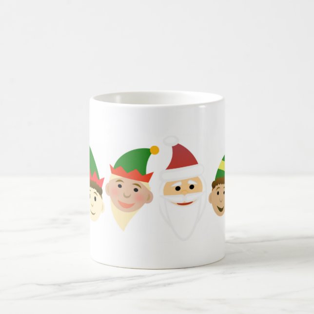 Père Noël et Elves Christmas Holiday Coffee Mug (Centre)