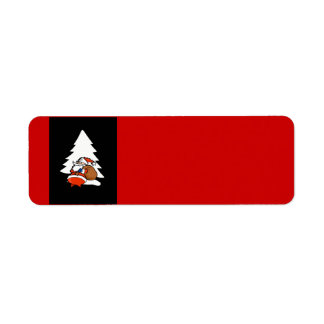 Père Noël et étiquette de Noël d'arbre de Noël