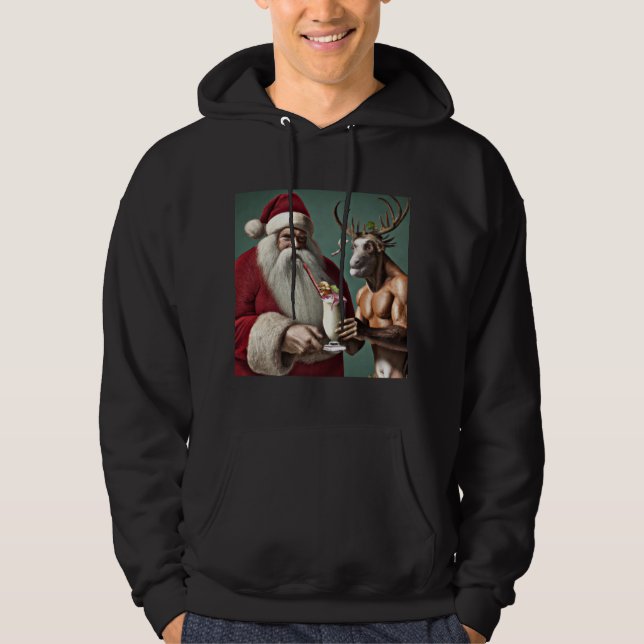 Père Noël et Krampus Sweat - shirt à capuche de No (Devant)