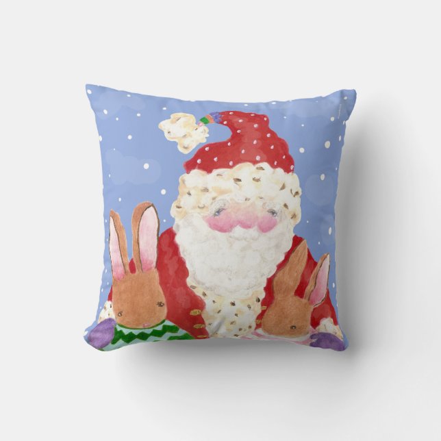 Père Noël et lapins coussin (Recto)