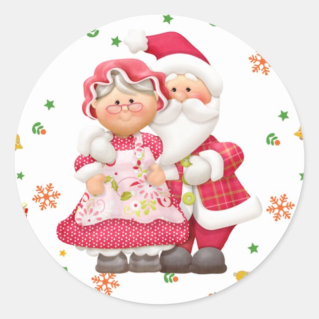 Père Noël et Mme Claus Sticker (Devant)