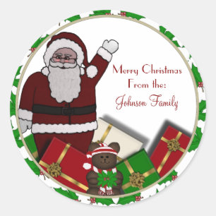 Père Noël et présente les Étiquettes de Noël