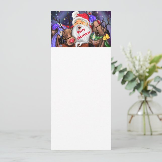 Père Noël et Reindeers Drôle Menu Noël (Debout devant)