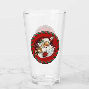 Père Noël et Rudy Vintage Verre à boisson