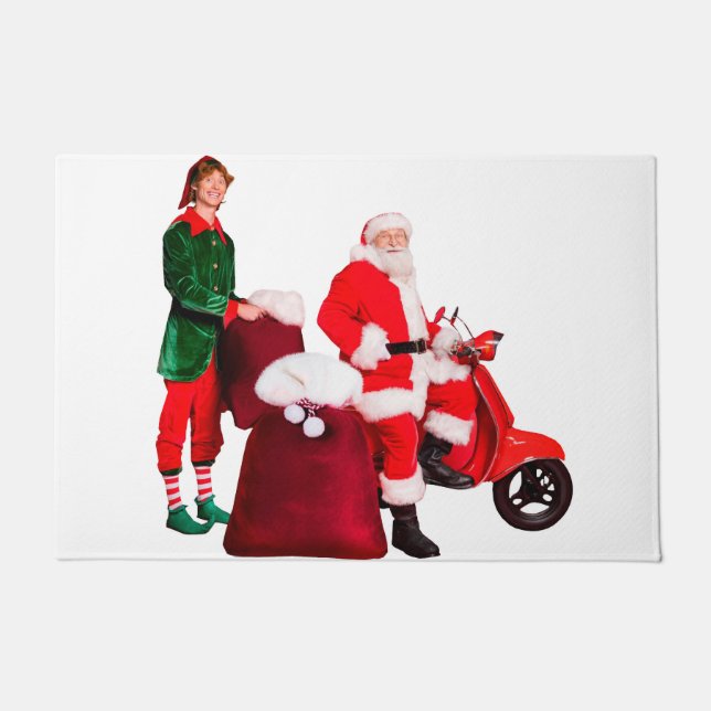 Père Noël Et Un Tapis De Porte D'Elf (Devant)