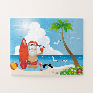 PÈRE NOËL ÉTÉ SUR LA PLAGE JIGSAW PUZZLE