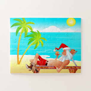 PÈRE NOËL ÉTÉ SUR LA PLAGE JIGSAW PUZZLE