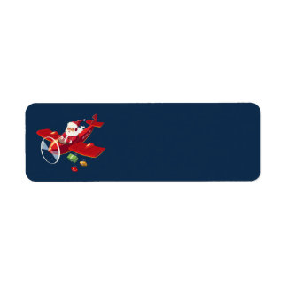 Père Noël Étiquettes de adresse d'avion volant