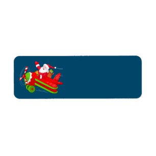 Père Noël Étiquettes de adresse d'avion volant