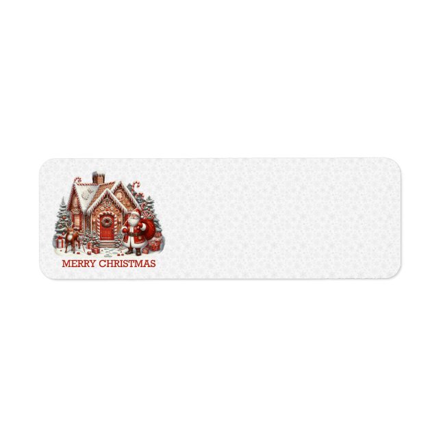 Père Noël Étiquettes de adresse de la Maison (Devant)