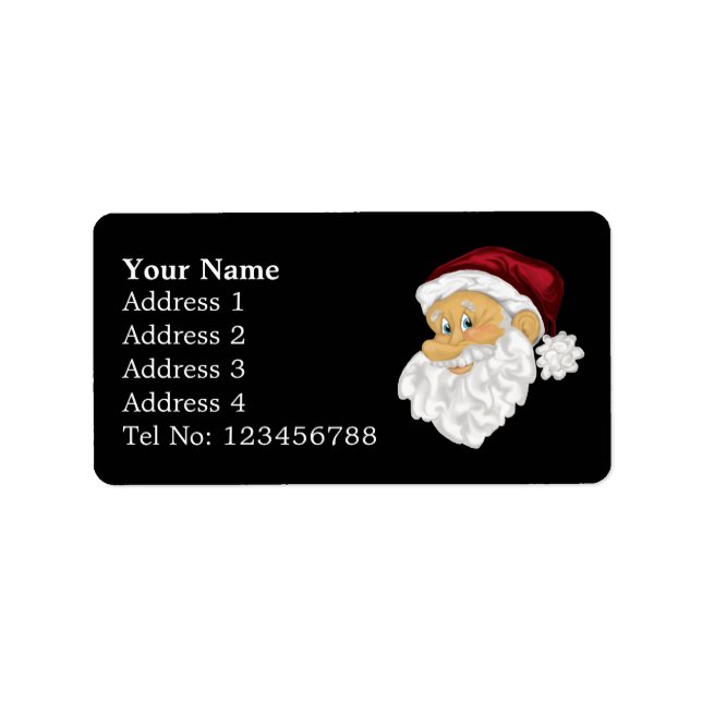 Père Noël Face Étiquettes de adresse (M) (Devant)