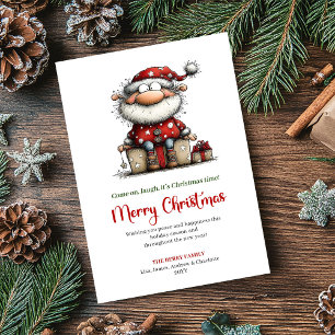 Père Noël fantaisiste Carte de vacances amusante d