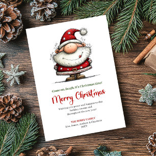 Père Noël fantaisiste Carte de vœux de Noël modern