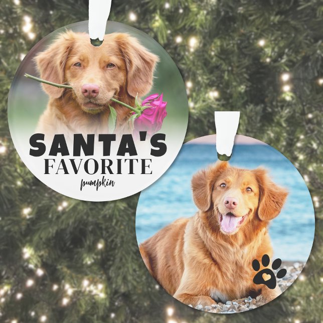 Père Noël Favori chien animal de compagnie photo N (Santa's Favorite Dog Pet Photo Christmas Ornament )
