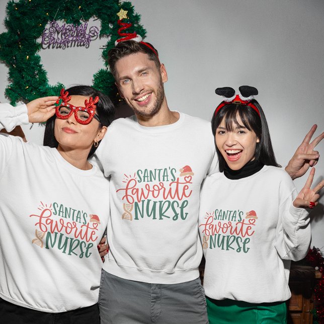 Père Noël Favori infirmière sweatshirt de Noël (Santa's Favorite nurse christmas sweatshirt
)