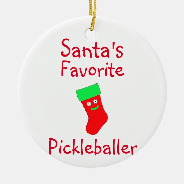 Père Noël Favori Pickleballer Ornement (Devant)