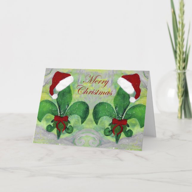 Père Noël fleur de lis cartes de mon art. (Devant)