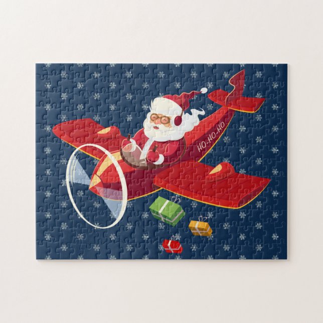 Père Noël Flying Airplane Puzzle (Horizontal)
