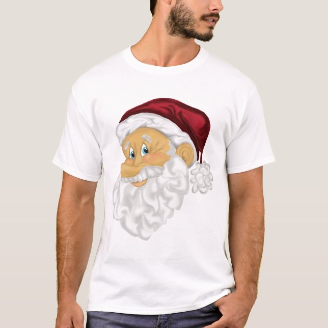 Père Noël font face au T-shirt de vacances de Noël (Devant)