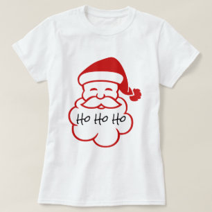 Père Noël font face Ho Ho Ho au T-shirt blanc