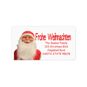 Père Noël Frohe Weihnachten étiquette de Noël
